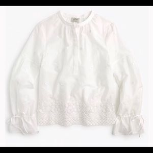 J.Crew Top w/ Appliquéd & Embroidered Flowers XL